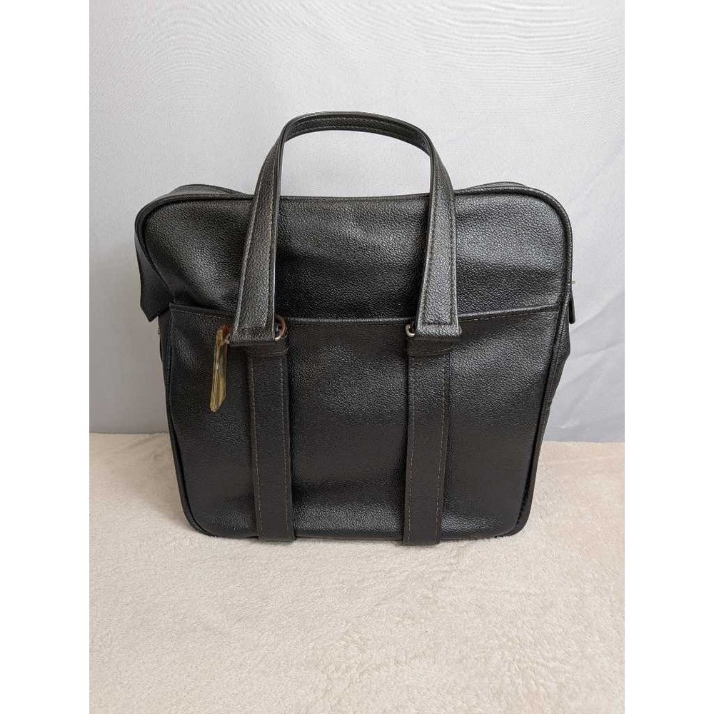 Samsonite Black Pebbled Faux Leather Briefcase Satchel‎ With Lock Key